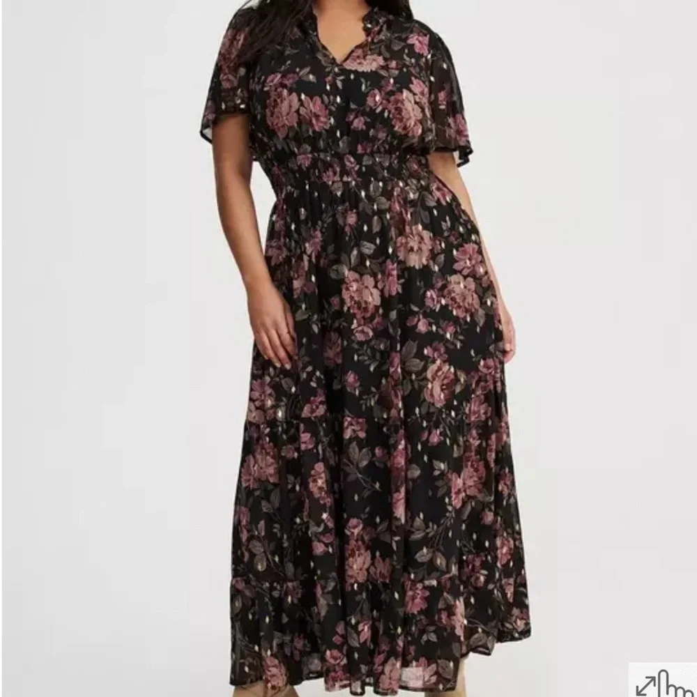 Torrid Floral Black Dress - Picture 5 of 15